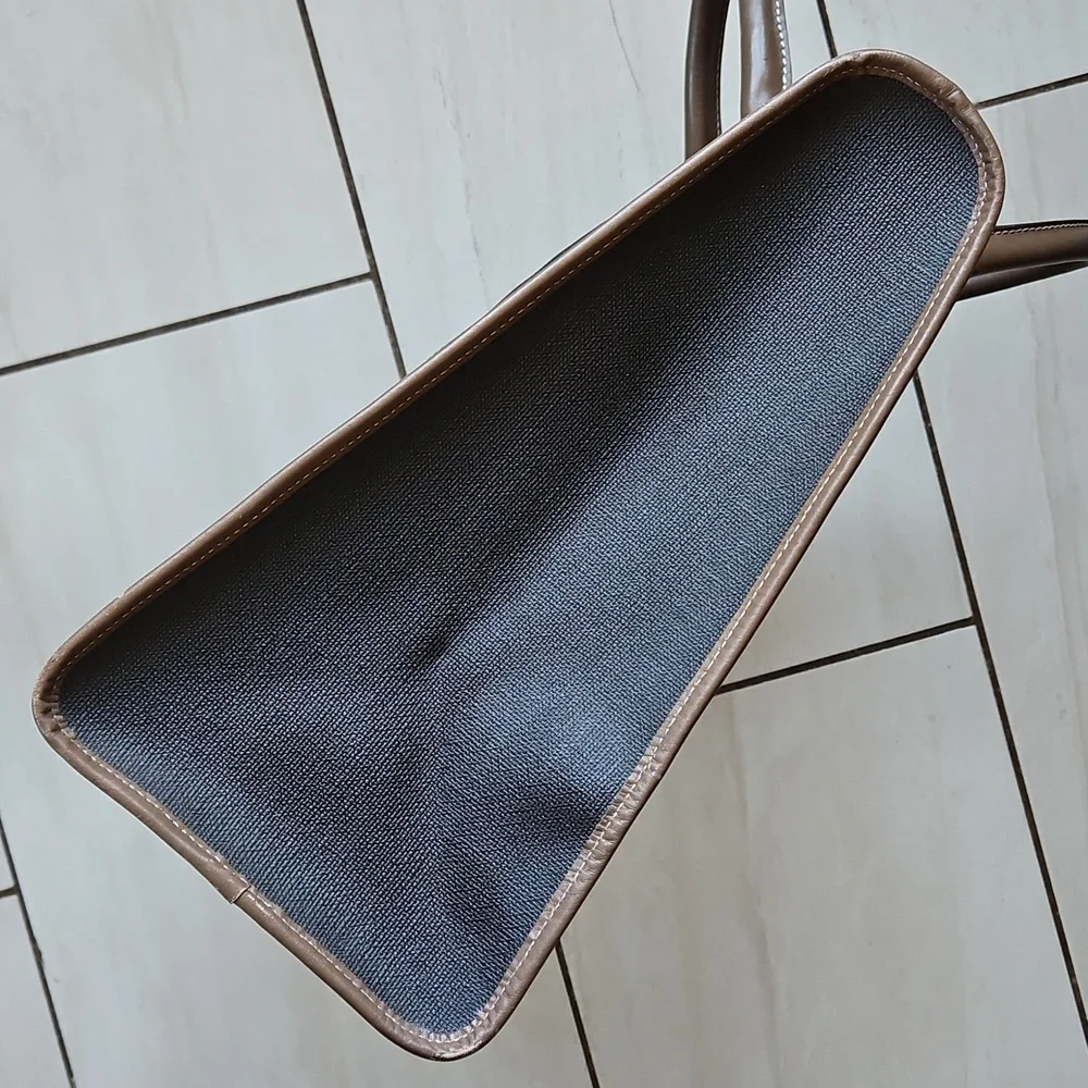 👀SALE💸 Dunhill Black and Brown Leather Travel Tote Duffel Bag
